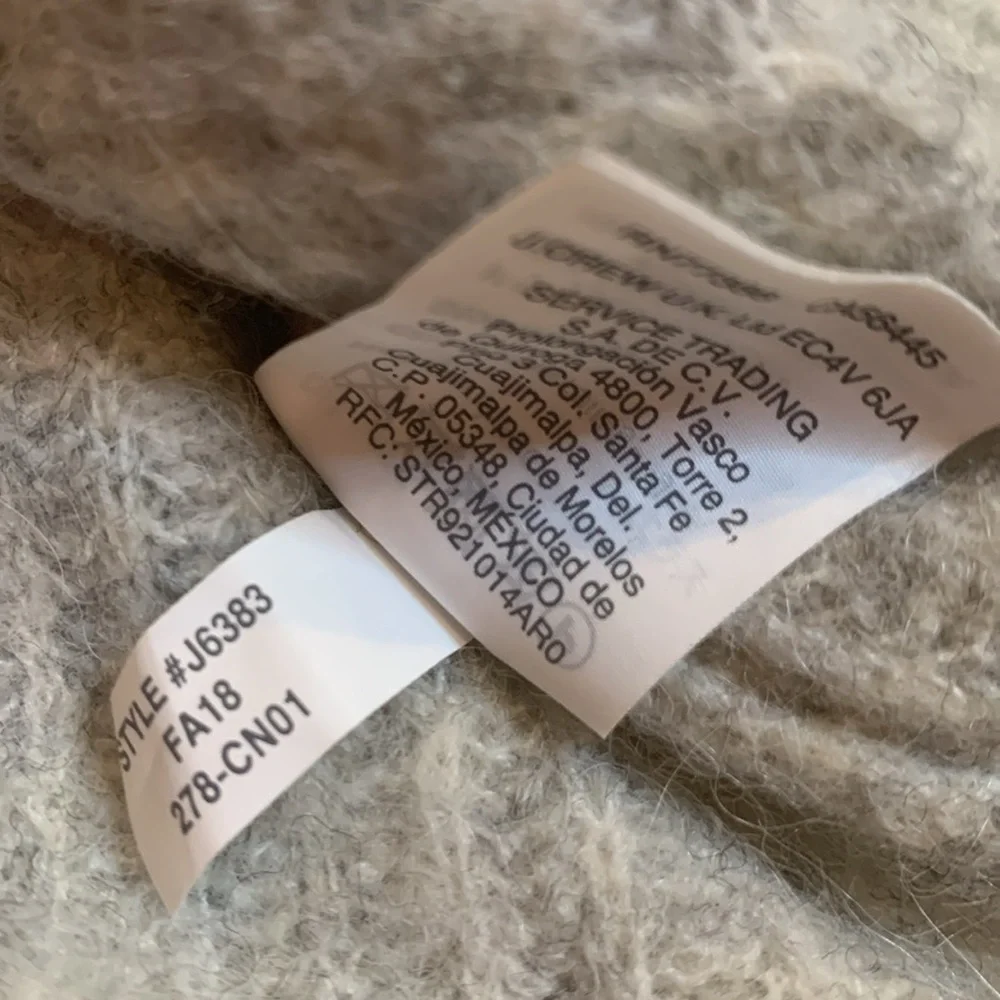 J. Crew Point Sur button back marled tunic angora wool blend XS